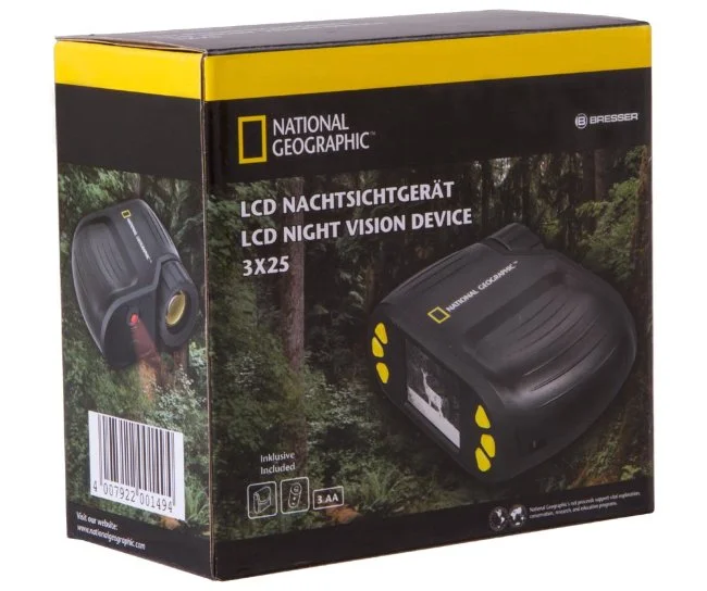 Монокуляр ночного видения цифровой Bresser National Geographic 3x25, с экраном Монокуляр ночного видения цифровой Bresser National Geographic 3x25, с экраном