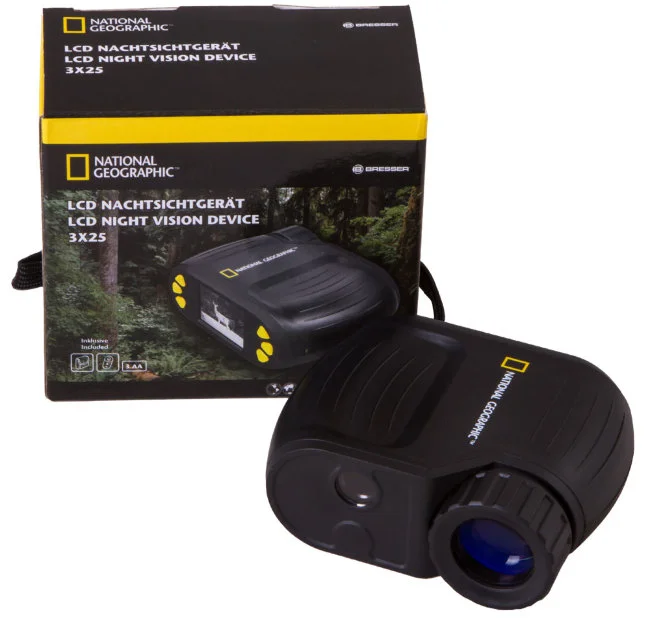 Монокуляр ночного видения цифровой Bresser National Geographic 3x25, с экраном Монокуляр ночного видения цифровой Bresser National Geographic 3x25, с экраном