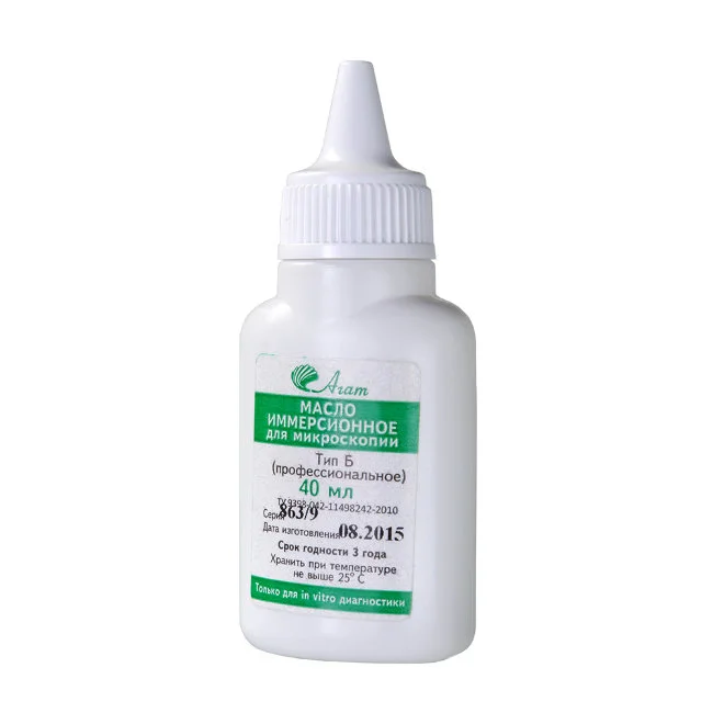 Масло иммерсионное, синт., Агат ТИП-Б, профессиональное, 40 мл., фл. Масло иммерсионное, синт., Агат ТИП-Б, профессиональное, 40 мл., фл.