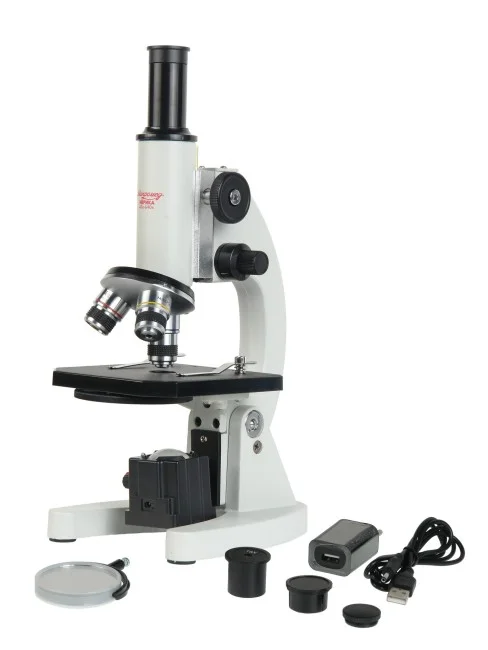 Микроскоп школьный Микромед Эврика 40х-640х (зеркало, LED)