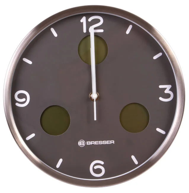 Часы настенные Bresser MyTime io NX Thermo/Hygro, 30 см, серые