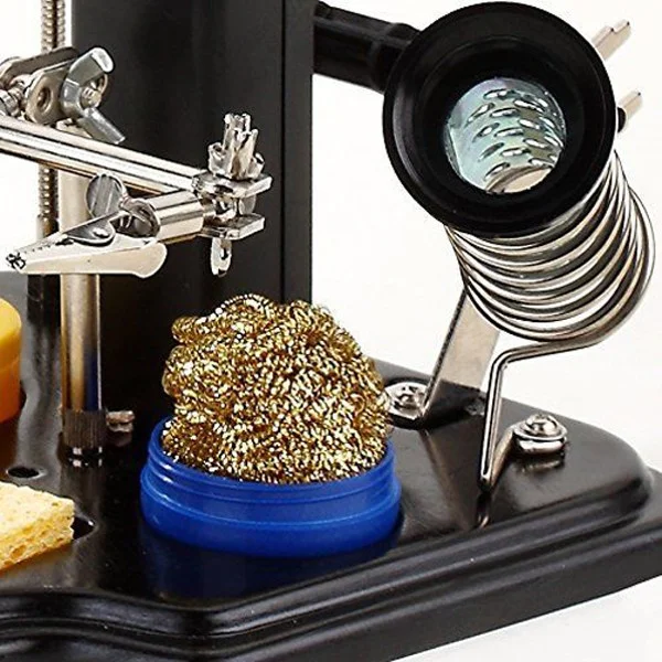 Лупа настольная 2.5x/4x-85мм третья рука с держателем и подсветкой (16 LED) Kromatech TE-802