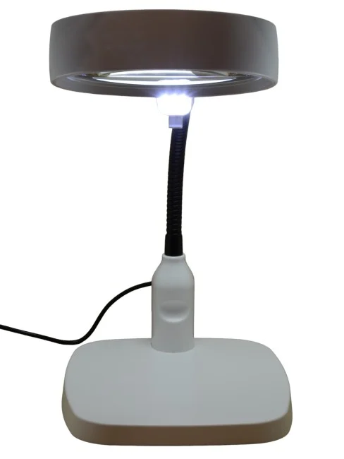Лупа настольная 8x-138мм на гибком штативе с подсветкой (6 LED) Kromatech 7765