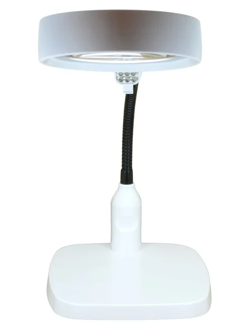 Лупа настольная 8x-138мм на гибком штативе с подсветкой (6 LED) Kromatech 7765