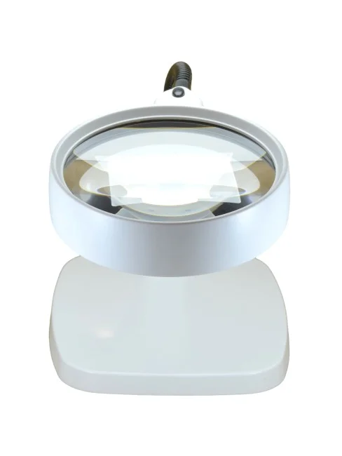 Лупа настольная 8x-138мм на гибком штативе с подсветкой (6 LED) Kromatech 7765