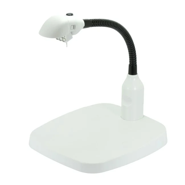 Лупа настольная 8x-138мм на гибком штативе с подсветкой (6 LED) Kromatech 7765