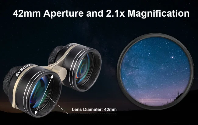 Бинокль сверхширокоугольный SVBONY 2.1x42 Бинокль сверхширокоугольный SVBONY 2.1x42