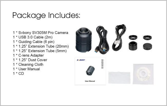 Астрономическая камера SVBONY 2 Мпикс (SV305M Pro)