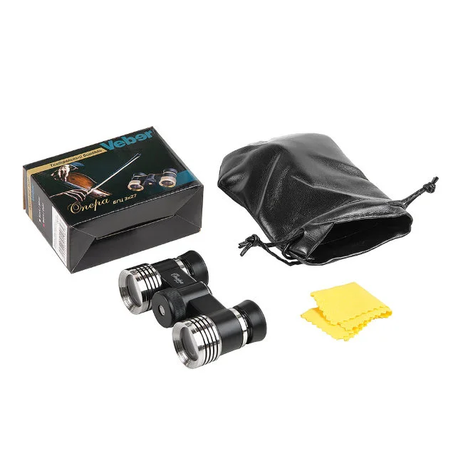 Бинокль Veber БГЦ 3x27 (черный/серебро с фокусировкой) Бинокль Veber БГЦ 3x27 (черный/серебро с фокусировкой)