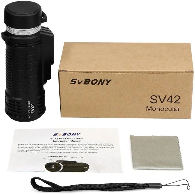 Монокуляр SVBONY 8x42 с дальномером и компасом (SV42)