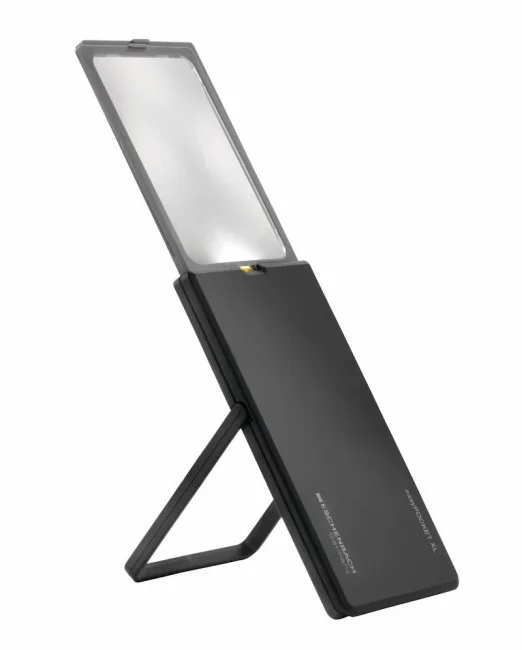 Лупа асферическая Eschenbach easyPOCKET XL, 78х50 мм, 2.5х (черная)