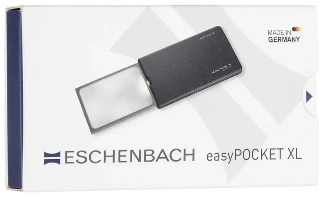 Лупа асферическая Eschenbach easyPOCKET XL, 78х50 мм, 2.5х (черная)