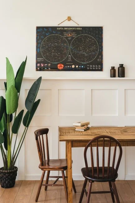 Карта Звездное небо/планеты интерактивная 101х69 см (ламинированная, в тубусе)