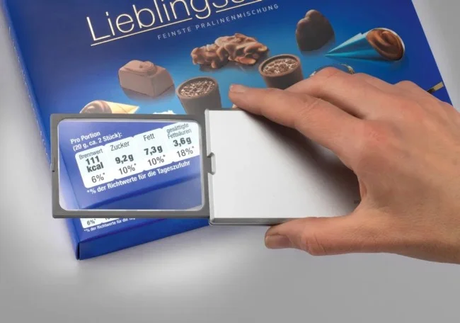 Лупа асферическая Eschenbach easyPOCKET XL, 78х50 мм, 2.5х (серебристая)