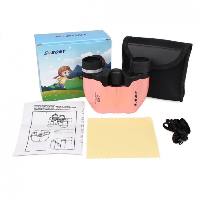 Бинокль детский SVBONY 8x21 розовый