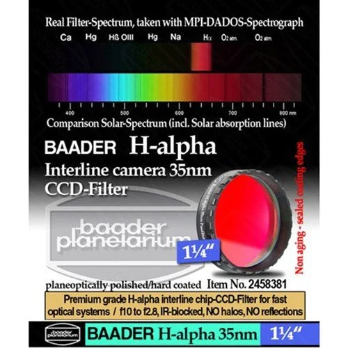 Фильтр Baader Planetarium H-Alpha Filter 35nm, 1,25" Фильтр Baader Planetarium H-Alpha Filter 35nm, 1,25"