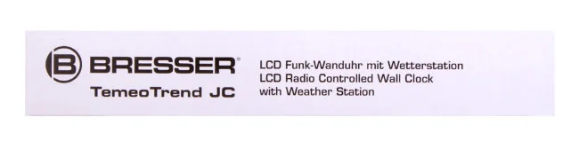 Метеостанция (настенные часы) Bresser TemeoTrend JC LCD с радиоуправлением, черная