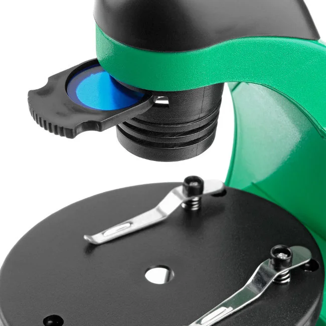 Микроскоп школьный Микромед Эврика 40х-320х инвертированный (лайм)