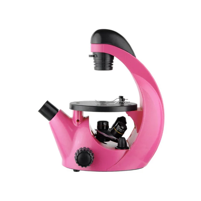 Микроскоп школьный Микромед Эврика 40х-320х инвертированный (фуксия)