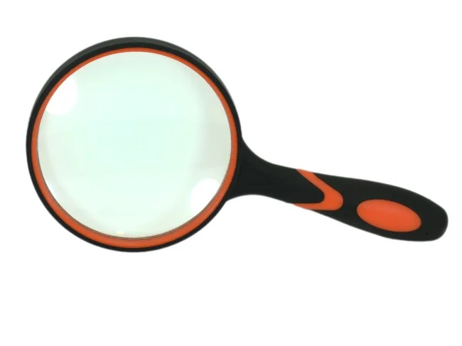 Лупа ручная круглая 2.5х-100мм (резиновая двуцветная ручка) Kromatech